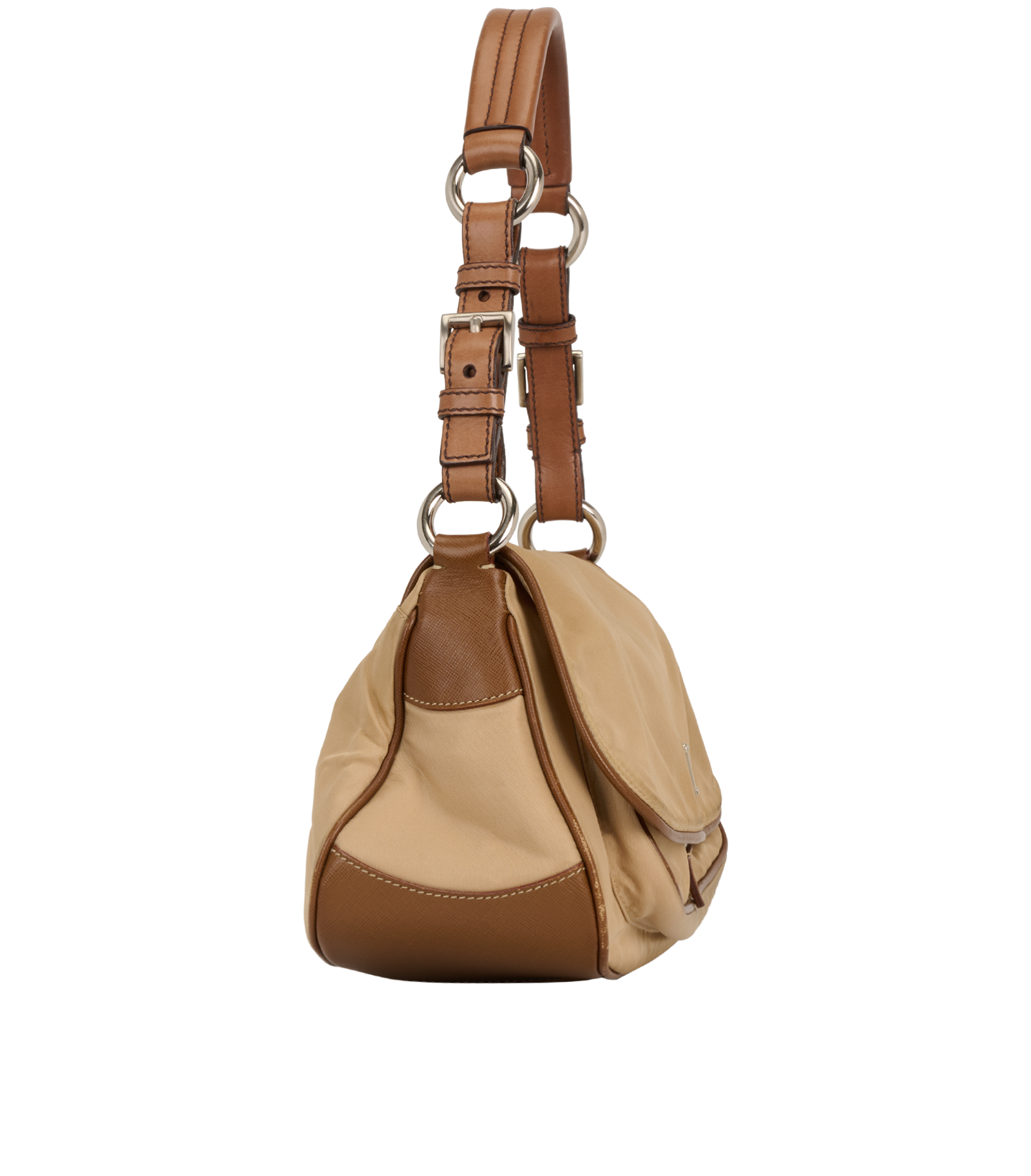 Shoulder Bag, &pound;275, Handbags, Brown, Nylon, Side view